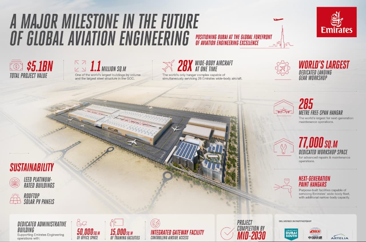 Emirates Launches $5.1 Billion Mega MRO Center in Dubai South: A Game-Changer for Aviation Training