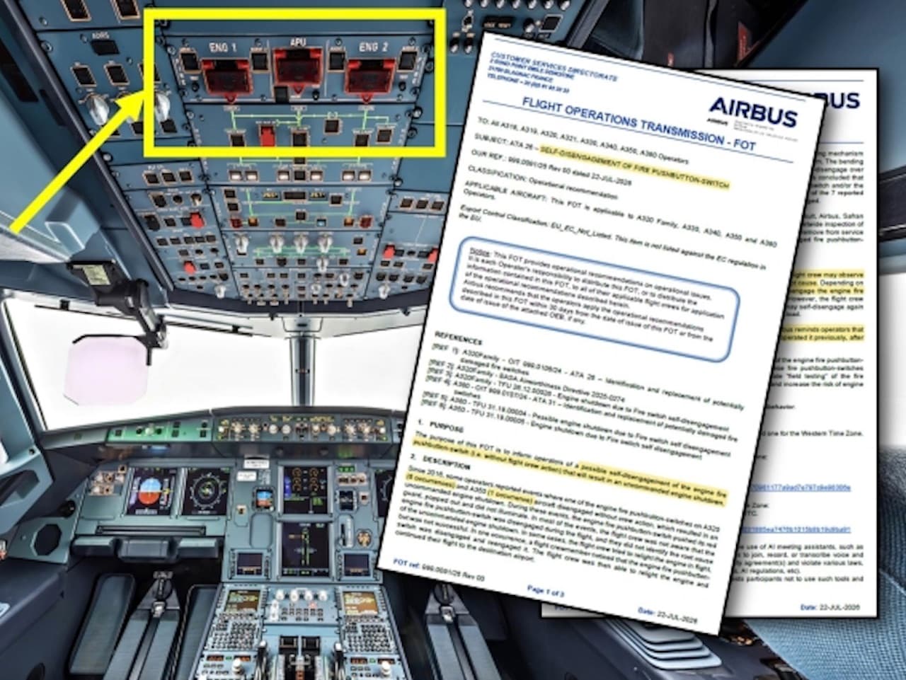 Silent Airbus Engine Shutdown Risk: 7 Cases Linked to Cockpit Fire Button